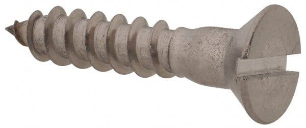 Value Collection - #10, 1" OAL, Slotted Drive, Flat Head Wood Screw - All Tool & Supply