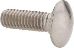 Value Collection - 5/16-18 UNC 1" Length Under Head, Standard Square Neck, Carriage Bolt - 18-8 Stainless Steel, Uncoated - All Tool & Supply