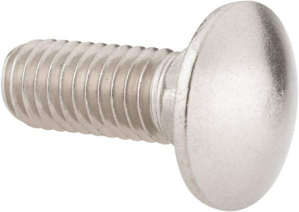 Value Collection - 3/8-16 UNC 1" Length Under Head, Standard Square Neck, Carriage Bolt - 18-8 Stainless Steel, Uncoated - All Tool & Supply