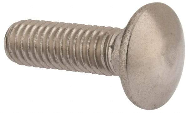 Value Collection - 3/8-16 UNC 1-1/4" Length Under Head, Standard Square Neck, Carriage Bolt - 18-8 Stainless Steel, Uncoated - All Tool & Supply