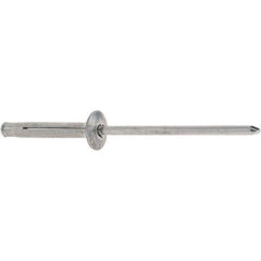 RivetKing - Dome Head Aluminum Plus Blind Rivet - Aluminum Mandrel, 1/8" to 3/8" Grip, 0.312" Head Diam, 0.129" to 0.143" Hole Diam, 0.975" Length Under Head, 1/8" Body Diam - All Tool & Supply