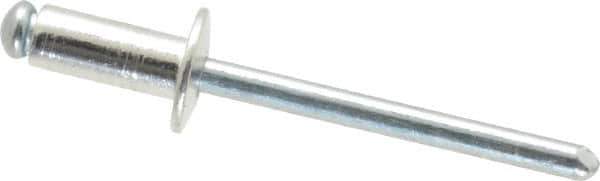 RivetKing - Size 64 Dome Head Aluminum Open End Blind Rivet - Steel Mandrel, 0.188" to 1/4" Grip, 3/8" Head Diam, 0.192" to 0.196" Hole Diam, 0.45" Length Under Head, 3/16" Body Diam - All Tool & Supply