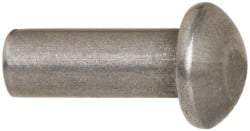 RivetKing - 3/16" Body Diam, Round Steel Solid Rivet - 1/2" Length Under Head - All Tool & Supply