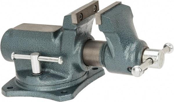 Wilton - 2-1/2" Jaw Width, 2-1/8" Opening Capacity, 1-3/4" Throat Depth, Steel Swivel Bench Vise - Bolt Down Base Attachment, 9.4" Long x 5.7" Wide x 4.9" High - All Tool & Supply