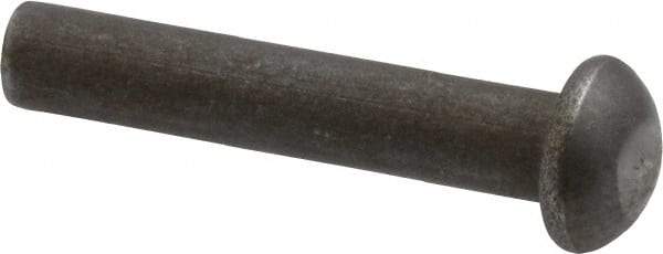 RivetKing - 3/16" Body Diam, Round Steel Solid Rivet - 1" Length Under Head - All Tool & Supply