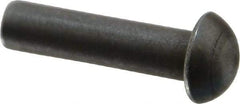 RivetKing - 1/4" Body Diam, Round Steel Solid Rivet - 1" Length Under Head - All Tool & Supply