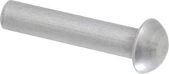 RivetKing - 1/4" Body Diam, Round Uncoated Steel Solid Rivet - 1-1/4" Length Under Head - All Tool & Supply