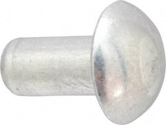 RivetKing - 1/8" Body Diam, Round Aluminum Solid Rivet - 1/4" Length Under Head, Grade 1100F - All Tool & Supply