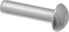 RivetKing - 1/8" Body Diam, Round Uncoated Aluminum Solid Rivet - 1/2" Length Under Head, Grade 1100F - All Tool & Supply