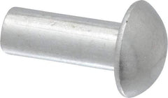 RivetKing - 3/16" Body Diam, Round Uncoated Aluminum Solid Rivet - 1/2" Length Under Head, Grade 1100F - All Tool & Supply