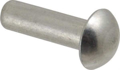 RivetKing - 3/16" Body Diam, Round Aluminum Solid Rivet - 5/8" Length Under Head, Grade 1100F - All Tool & Supply