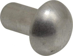 RivetKing - 1/4" Body Diam, Round Uncoated Aluminum Solid Rivet - 1/2" Length Under Head, Grade 1100F - All Tool & Supply