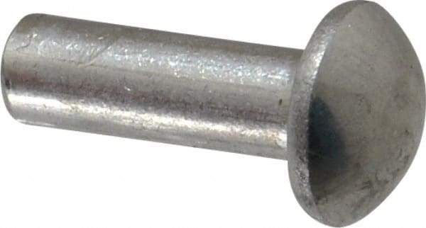 RivetKing - 1/4" Body Diam, Round Aluminum Solid Rivet - 3/4" Length Under Head, Grade 1100F - All Tool & Supply