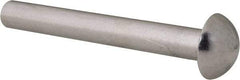 RivetKing - 1/4" Body Diam, Round Aluminum Solid Rivet - 2" Length Under Head, Grade 1100F - All Tool & Supply