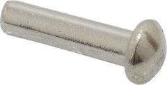 RivetKing - 1/8" Body Diam, Round Uncoated Stainless Steel Solid Rivet - 1/2" Length Under Head, Grade 18-8 - All Tool & Supply