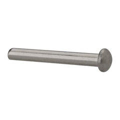 RivetKing - 1/8" Body Diam, Round Uncoated Stainless Steel Solid Rivet - 1" Length Under Head, Grade 18-8 - All Tool & Supply