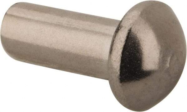 RivetKing - 5/32" Body Diam, Round Stainless Steel Solid Rivet - 3/8" Length Under Head, Grade 18-8 - All Tool & Supply