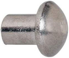 RivetKing - 3/16" Body Diam, Round Uncoated Stainless Steel Solid Rivet - 1/4" Length Under Head, Grade 18-8 - All Tool & Supply