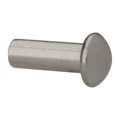 RivetKing - 3/16" Body Diam, Round Uncoated Stainless Steel Solid Rivet - 1/2" Length Under Head, Grade 18-8 - All Tool & Supply