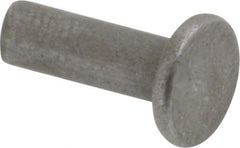 RivetKing - 1/8" Body Diam, Flat Uncoated Steel Solid Rivet - 3/8" Length Under Head - All Tool & Supply