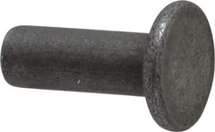 RivetKing - 3/16" Body Diam, Flat Uncoated Steel Solid Rivet - 1/2" Length Under Head - All Tool & Supply