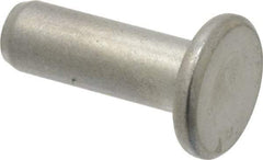 RivetKing - 1/4" Body Diam, Flat Uncoated Steel Solid Rivet - 3/4" Length Under Head - All Tool & Supply