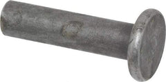 RivetKing - 1/4" Body Diam, Flat Steel Solid Rivet - 1" Length Under Head - All Tool & Supply