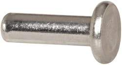 RivetKing - 5/32" Body Diam, Flat Aluminum Solid Rivet - 1/2" Length Under Head, Grade 1100F - All Tool & Supply