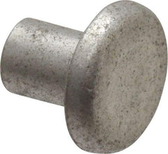 RivetKing - 3/16" Body Diam, Flat Uncoated Aluminum Solid Rivet - 1/4" Length Under Head, Grade 1100F - All Tool & Supply