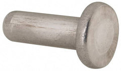 RivetKing - 1/4" Body Diam, Flat Uncoated Aluminum Solid Rivet - 3/4" Length Under Head, Grade 1100F - All Tool & Supply