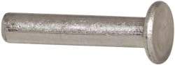 RivetKing - 1/4" Body Diam, Flat Aluminum Solid Rivet - 1-1/4" Length Under Head, Grade 1100F - All Tool & Supply