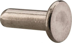 RivetKing - 1/8" Body Diam, Flat Uncoated Stainless Steel Solid Rivet - 3/8" Length Under Head, Grade 18-8 - All Tool & Supply