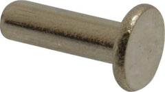 RivetKing - 5/32" Body Diam, Flat Uncoated Stainless Steel Solid Rivet - 1/2" Length Under Head, Grade 18-8 - All Tool & Supply