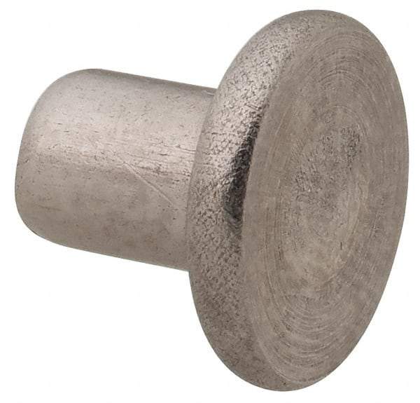 RivetKing - 3/16" Body Diam, Round Uncoated Stainless Steel Solid Rivet - 1/4" Length Under Head, Grade 18-8 - All Tool & Supply