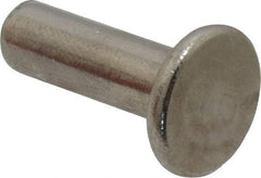 RivetKing - 1/4" Body Diam, Flat Uncoated Stainless Steel Solid Rivet - 3/4" Length Under Head, Grade 18-8 - All Tool & Supply