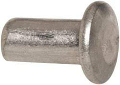 RivetKing - 1/8" Body Diam, Universal Aluminum Solid Rivet - 1/4" Length Under Head, Grade 1100F - All Tool & Supply