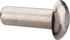 RivetKing - 1/8" Body Diam, Universal Uncoated Aluminum Solid Rivet - 3/8" Length Under Head, Grade 1100F - All Tool & Supply