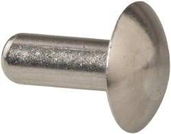 RivetKing - 3/16" Body Diam, Universal Uncoated Aluminum Solid Rivet - 1/2" Length Under Head, Grade 1100F - All Tool & Supply
