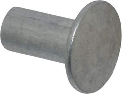 RivetKing - 1/4" Body Diam, Universal Uncoated Aluminum Solid Rivet - 1/2" Length Under Head, Grade 1100F - All Tool & Supply