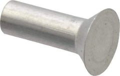 RivetKing - 1/8" Body Diam, Countersunk Uncoated Aluminum Solid Rivet - 3/8" Length Under Head, Grade 1100F, 90° Countersunk Head Angle - All Tool & Supply