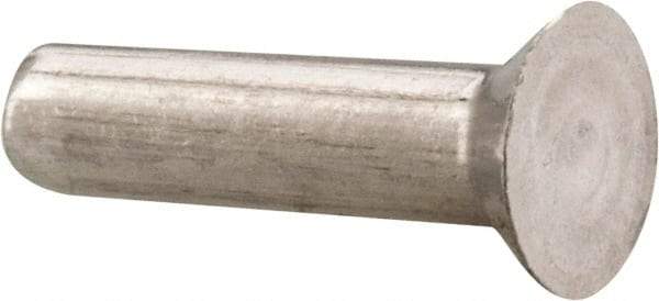 RivetKing - 1/8" Body Diam, Countersunk Uncoated Aluminum Solid Rivet - 1/2" Length Under Head, Grade 1100F, 78° Countersunk Head Angle - All Tool & Supply