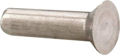 RivetKing - 1/8" Body Diam, Countersunk Uncoated Aluminum Solid Rivet - 1/2" Length Under Head, Grade 1100F, 78° Countersunk Head Angle - All Tool & Supply