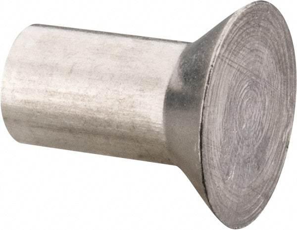 RivetKing - 3/16" Body Diam, Countersunk Aluminum Solid Rivet - 3/8" Length Under Head, Grade 1100F, 78° Countersunk Head Angle - All Tool & Supply