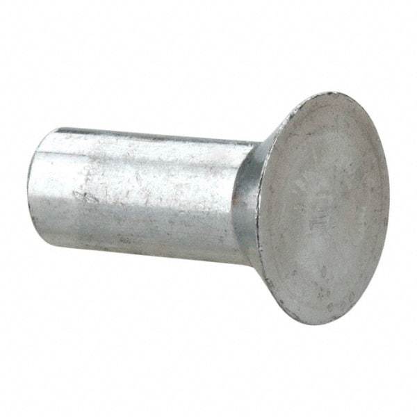 RivetKing - 3/16" Body Diam, Countersunk Uncoated Aluminum Solid Rivet - 1/2" Length Under Head, Grade 1100F, 78° Countersunk Head Angle - All Tool & Supply