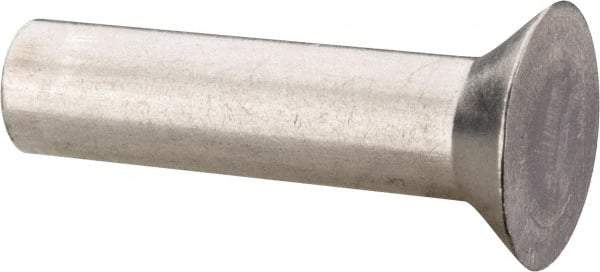 RivetKing - 3/16" Body Diam, Countersunk Aluminum Solid Rivet - 3/4" Length Under Head, Grade 1100F, 78° Countersunk Head Angle - All Tool & Supply