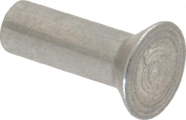 RivetKing - 1/4" Body Diam, Countersunk Aluminum Solid Rivet - 3/4" Length Under Head, Grade 1100F, 78° Countersunk Head Angle - All Tool & Supply