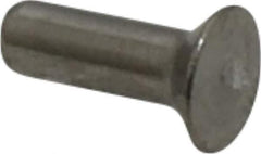 RivetKing - 1/8" Body Diam, Countersunk Uncoated Stainless Steel Solid Rivet - 3/8" Length Under Head, Grade 18-8, 90° Countersunk Head Angle - All Tool & Supply