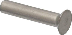 RivetKing - 1/8" Body Diam, Countersunk Uncoated Stainless Steel Solid Rivet - 5/8" Length Under Head, Grade 18-8, 90° Countersunk Head Angle - All Tool & Supply