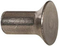 RivetKing - 3/16" Body Diam, Countersunk Uncoated Stainless Steel Solid Rivet - 3/8" Length Under Head, Grade 18-8, 90° Countersunk Head Angle - All Tool & Supply