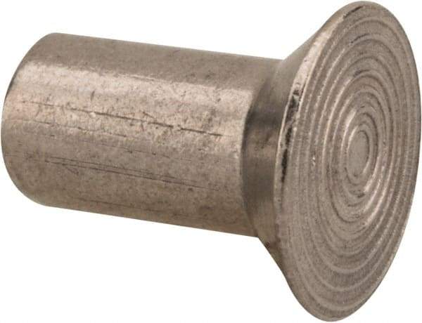 RivetKing - 1/4" Body Diam, Countersunk Uncoated Stainless Steel Solid Rivet - 1/2" Length Under Head, Grade 18-8, 90° Countersunk Head Angle - All Tool & Supply